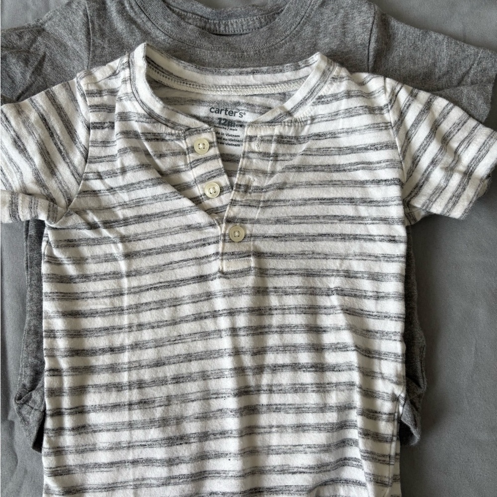 Carter's Striped Gray and White Kids Tee